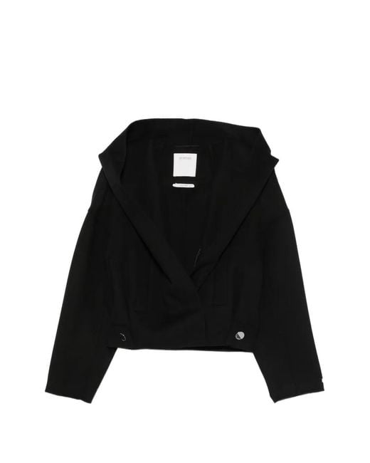 Sportmax Black Idoneo Hooded Drop-Shoulder Jacket