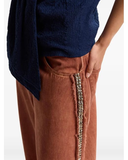 Essentiel Antwerp Brown Jeeper Wide-Leg Trousers