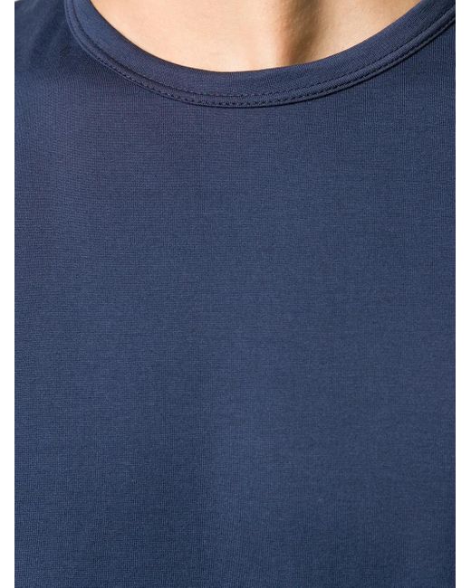 Sunspel Blue Crew Neck Cotton T-Shirt for men