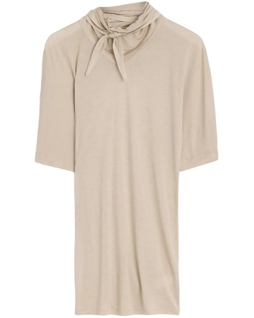 Lemaire Short Sleeve With Foulard T-Shirt in Natural | Lyst