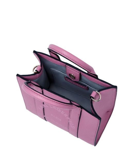 Karl Lagerfeld Kleine Shopper Met Logoprint in het Purple