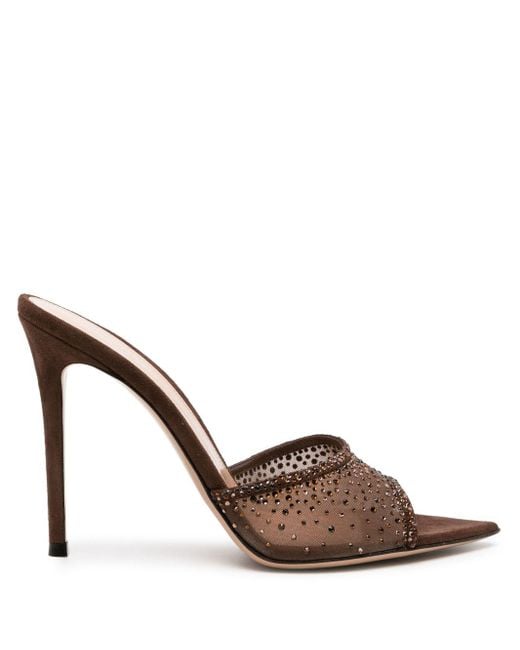 Gianvito Rossi Brown Rania 105mm Suede Sandals
