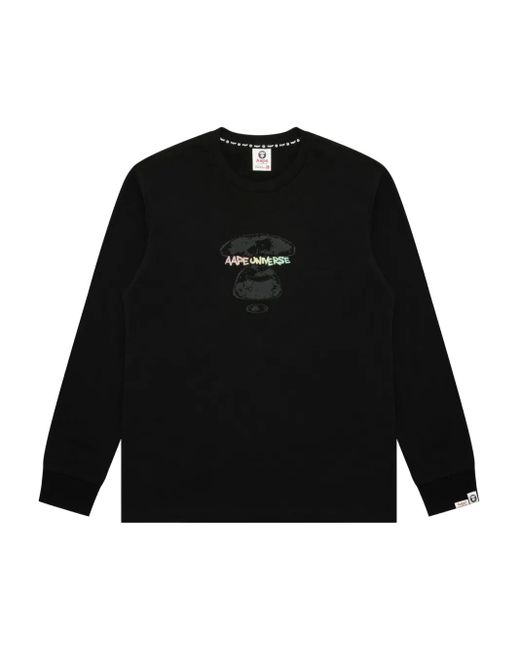 メンズ Aape By A Bathing Ape ロングtシャツ Black