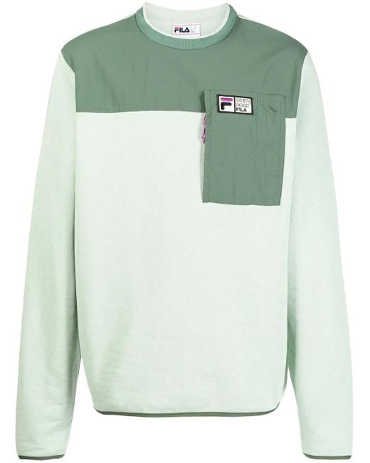 Fila Green Colour-Block Sweatshirt for men