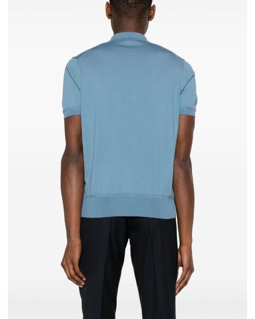 Tom Ford Blue Short-sleeve Cotton Polo Shirt for men