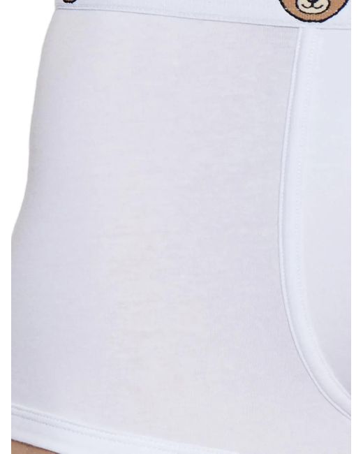 Moschino White Logo Bear-Detail Cotton Boxers (Pack Of Two) for men