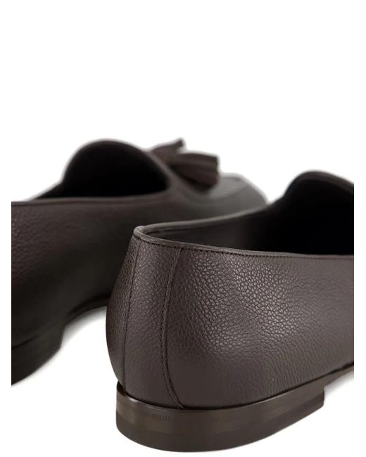 Manolo Blahnik Brown Lennox Leather Loafers for men