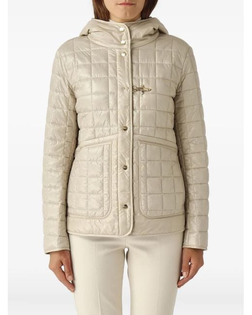 Fay Natural Veste Matelassée À Capuche