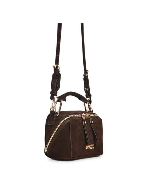 Essentiel Antwerp Black Mini Kyla Suede Shoulder Bag