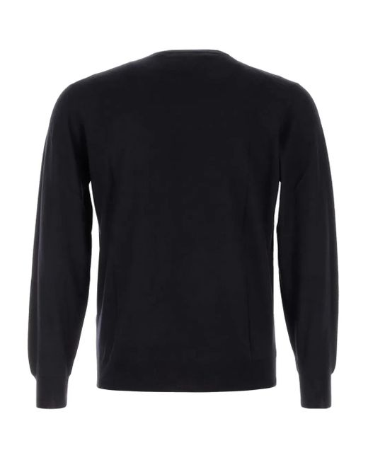Fedeli Blue Virgin Wool Jumper for men