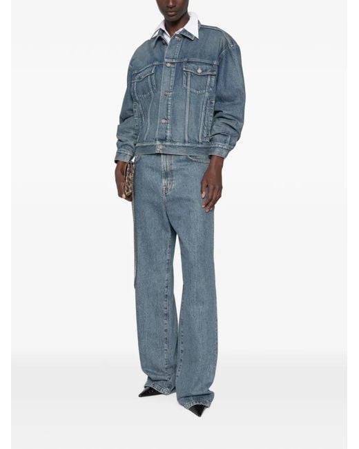 Saint Laurent Blue Button-Up Denim Jacket