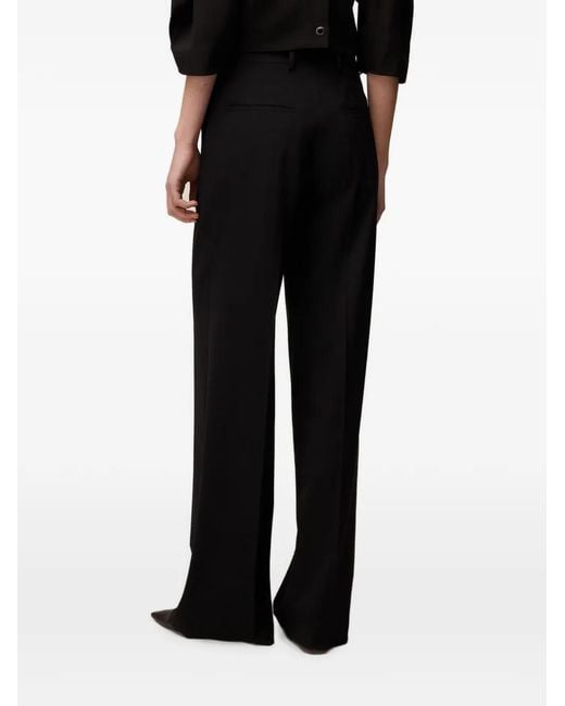 RETORI Black Pleated Wide-Leg Trousers