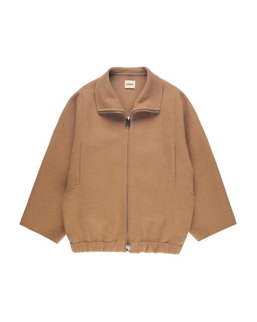 Khaite Natural Wide-sleeve Zip-front Jacket