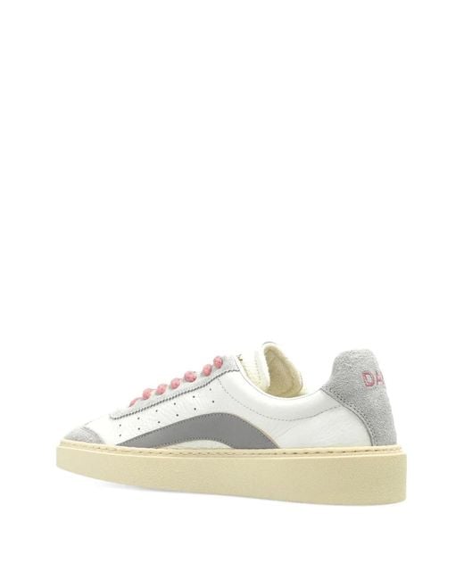 DSquared² White Perforated Panelled Sneakers