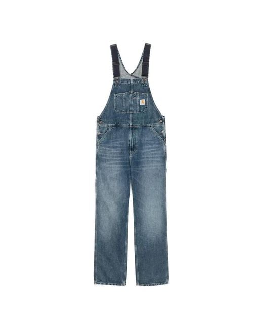 Carhartt Blue Logo-Patch Dungarees for men
