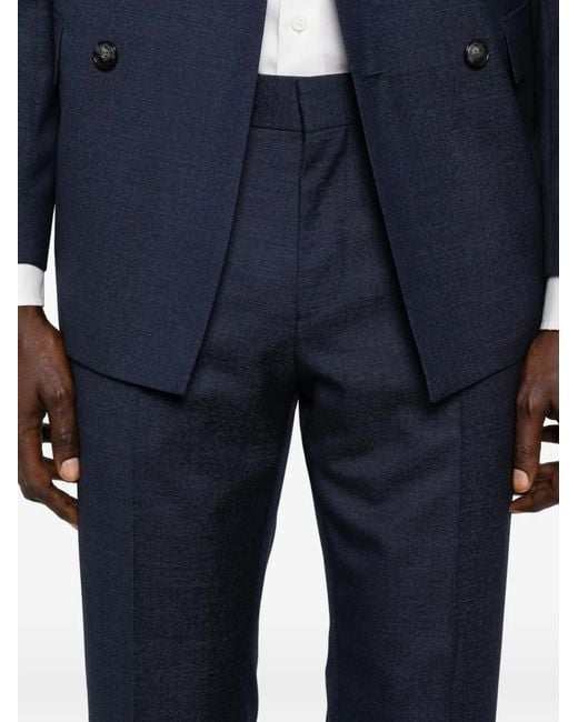 Boss Blue Wool Double-Breasted Suit for men