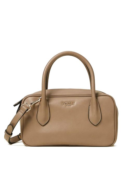 Twinset Metallic Top-Handle Zip-Fastening Tote Bag