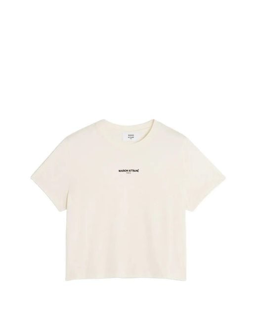 Maison Kitsuné White T-Shirt À Logo Imprimé