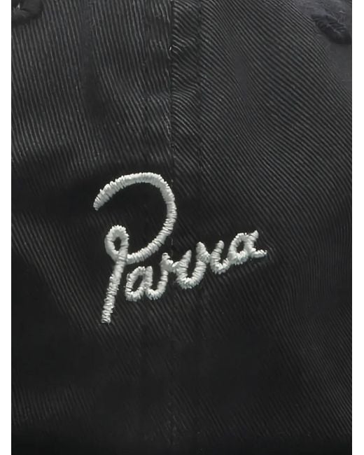 by Parra Black Signature 6 Logo-Embroidered Cap for men