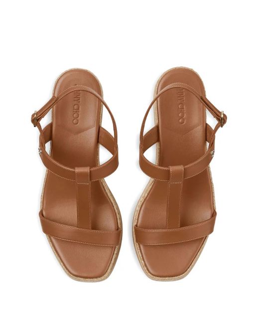 Jimmy Choo Brown 60Mm Theia Espadrilles