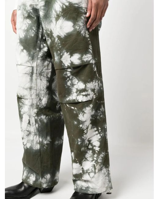DARKPARK White Tie-Dye Cargo Trousers
