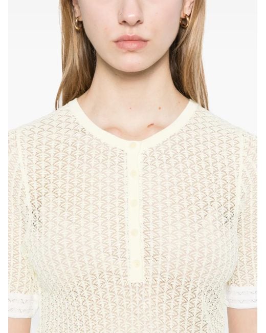 Sandro Natural Contrast-Trim Top