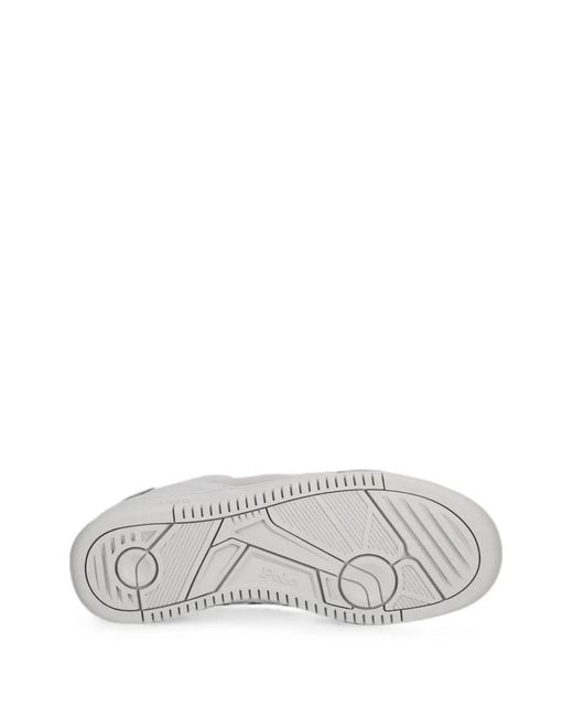 Polo Ralph Lauren White Mastr Ct Rib Logo-Embroidered Suede Sneakers for men