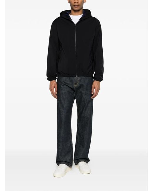 Herno Black Hooded Zip Jacket for men
