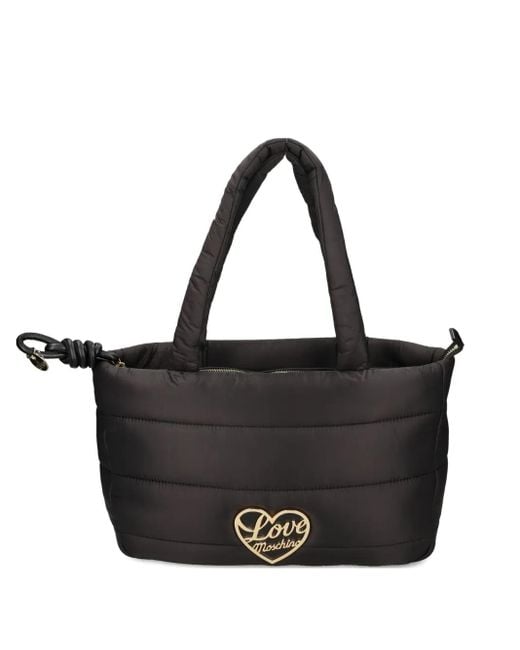 Love Moschino Gewatteerde Schoudertas Met Hartdetail in het Black