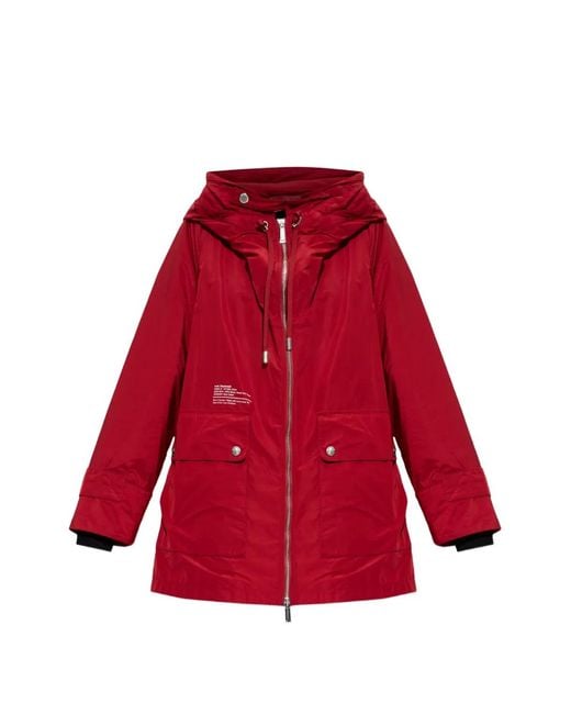 DSquared² Red Hooded Pocket Coat