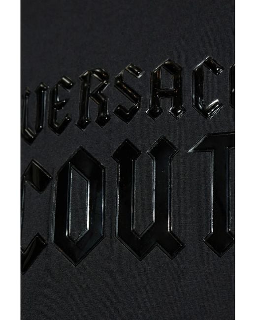 Versace Jeans Couture Black Logo-Patch T-Shirt for men