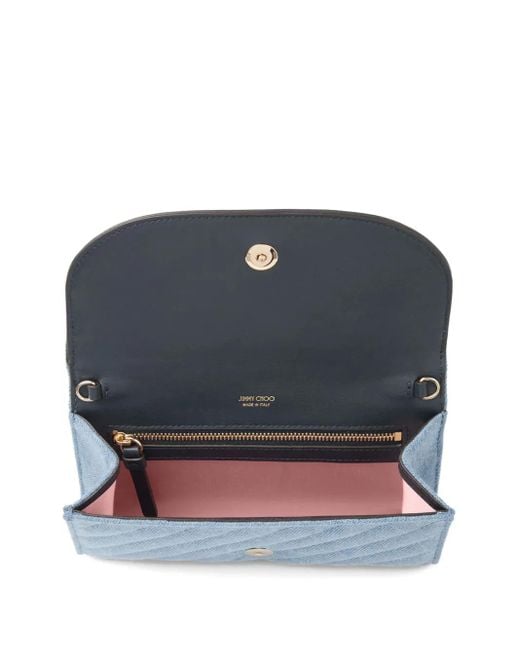 Jimmy Choo Blue Curve Quilted Clutch Bag