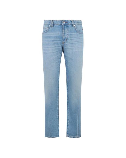 Philipp Plein Blue Straight Jeans for men
