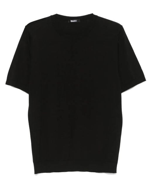 Eraldo Gebreid T-Shirt in het Black voor heren