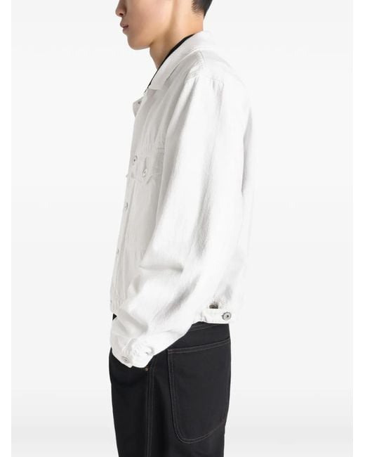 Lemaire White Buttoned Trucker Jacket for men