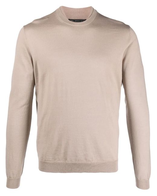 Low Brand Natural Layered-Neckline Merino Wool Jumper for men