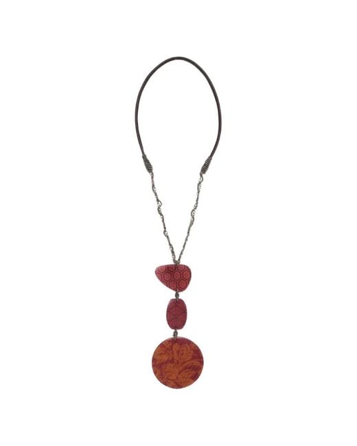 Maliparmi White Prints Inside Resins Patchwork Pendant Necklace