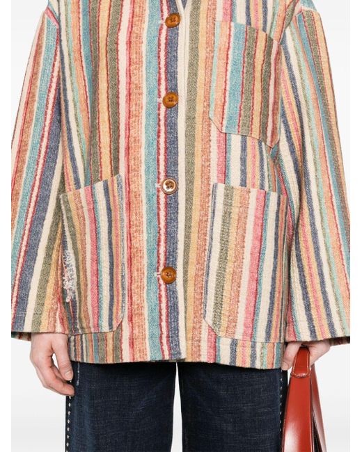 Dorothee Schumacher Pink Striped Comfort Cotton Jacket