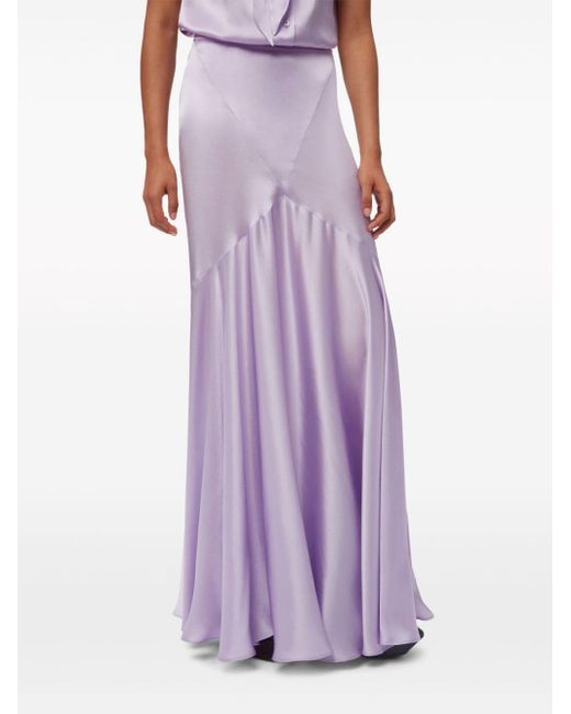 Nina Ricci Purple Satin Maxi Skirt