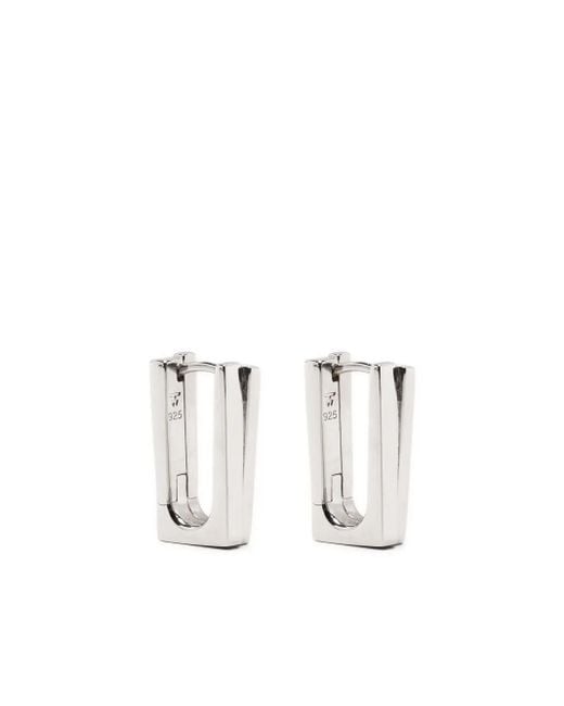 Tom Wood White Step Hoop Earrings