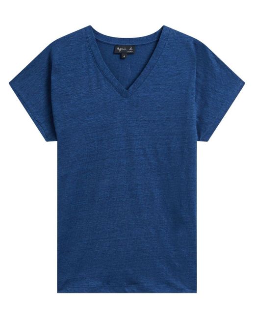 Agnes B. Blue Kim Linen T-shirt