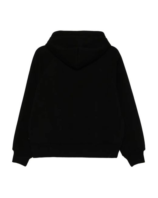 Izzue Black Embroidered-Logo Hoodie