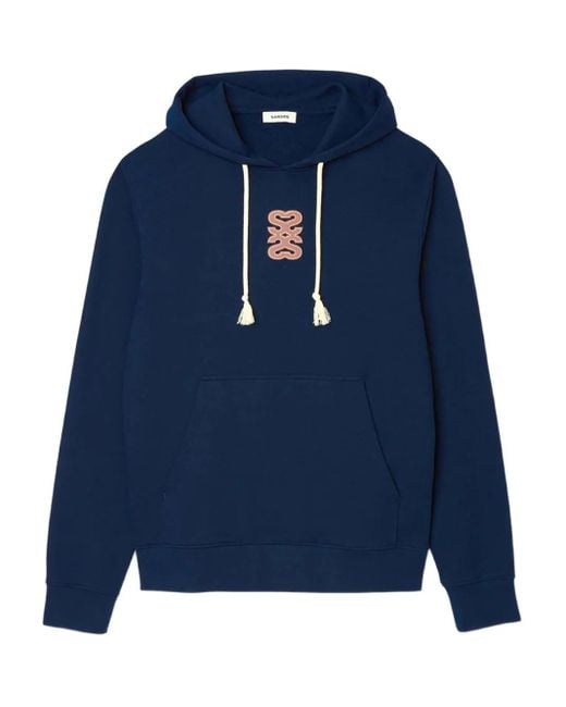 Felpa Con Cappuccio E Applicazione di Sandro in Blue da Uomo