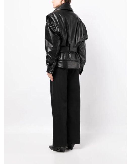 Anouki Black Faux-Leather Padded Jacket