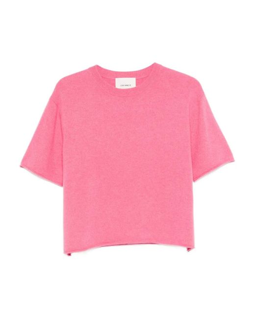 Maglione A Maniche Corte di Lisa Yang in Pink