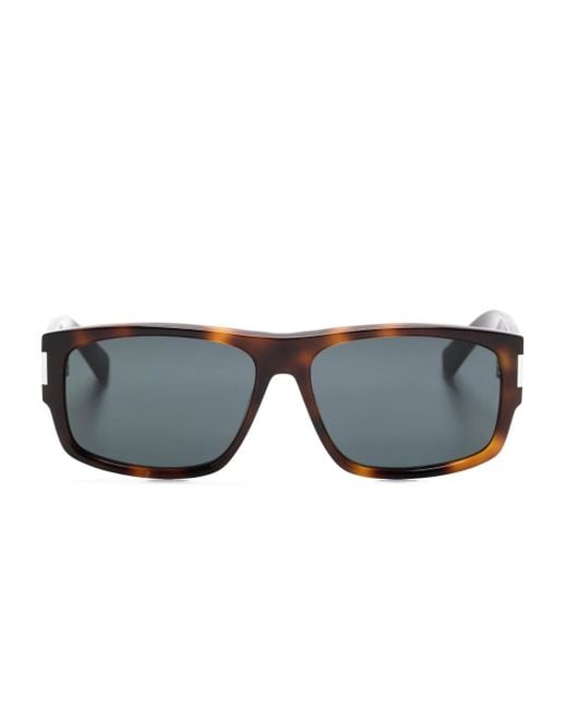 Saint Laurent Blue Sl 689 Rectangle Frame Sunglasses for men