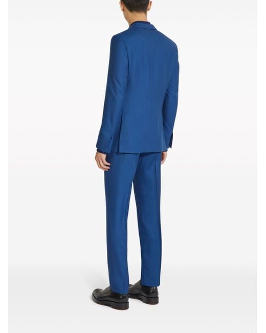 Zegna Blue Oasi Single-breasted Cashmere Suit for men