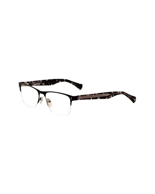 John Varvatos Black Rectangle-Frame Glasses for men