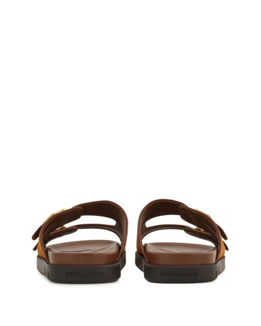 Ferragamo Notorius Leather
Gancini Strap Sandals Brown Mens Ferragamo Notorius Leather Sandal, Brown main image 3