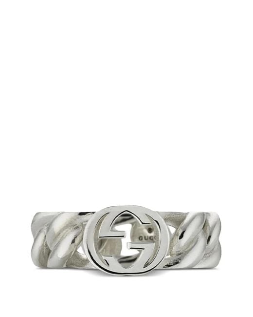 Gucci Interlocking G Ring in het White